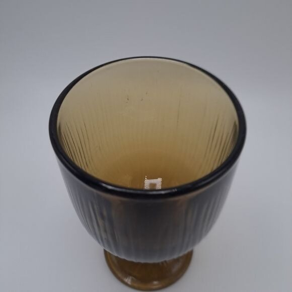 Pfaltzgraff Gourmet Heavy Brown Glass Stemmed Goblet 6.25" tall - Picture 10 of 13